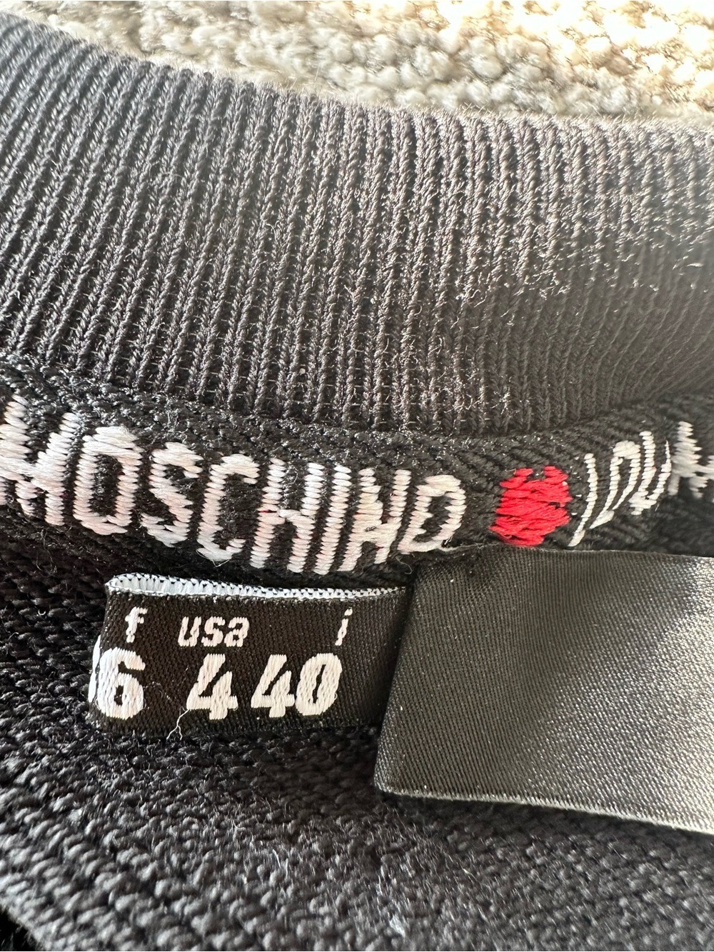Love Moschino Black Sweatshirt Dress with Red Sequin Heart Black Size 4 - Picture 6 of 11